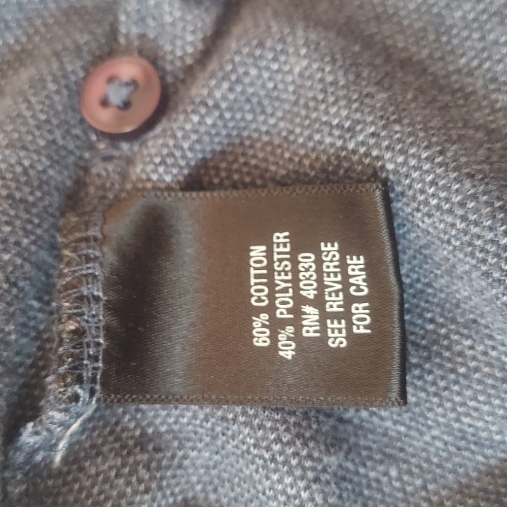 * Croft & Barrow Soft Blue Plaid Polo Long Sleeve Shirt, Button-Up Size Large - Picture 5 of 7